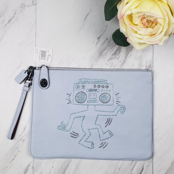 Coach Keith Haring Limited Edition‎ Radio Head Clutch NWT Authentic - Picture 1 of 5